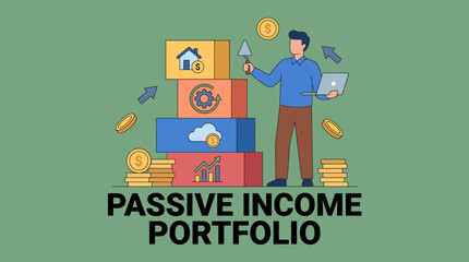 Fototapeta premium Entrepreneur Building Passive Income Portfolio with Investments