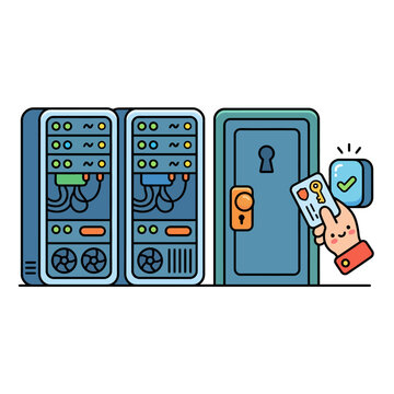 Secure server room access with a digital key card