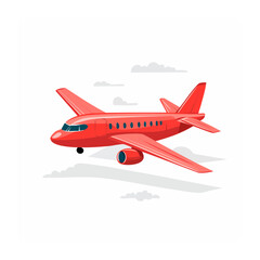 Fototapeta premium Red airplane 3D render isolated