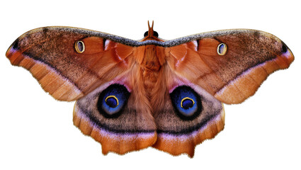 Emperor Moth with large eye-spots on wings © Maria