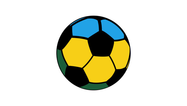 rwanda football flag, color vector illustration