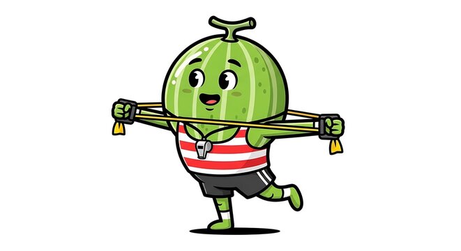 Cartoon green monster driving a steam locomotive.