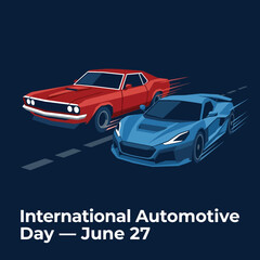 Fototapeta premium International Automotive Day — Vector Poster Collection