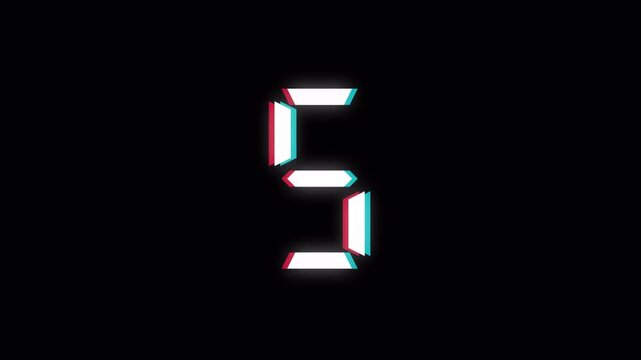 Digital Segmented Glitch Countdown Ten To Zero Electronic Timer Animation 4k video