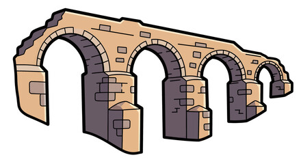 Fototapeta premium Ancient stone bridge arches structure.