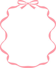Fototapeta premium Minimalist Ribbon Bow Wavy Frame
