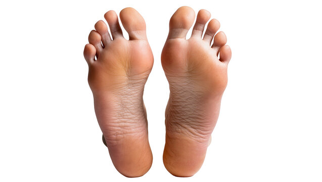 Human Soles Soles of Feet with Visible Wrinkles and Toes