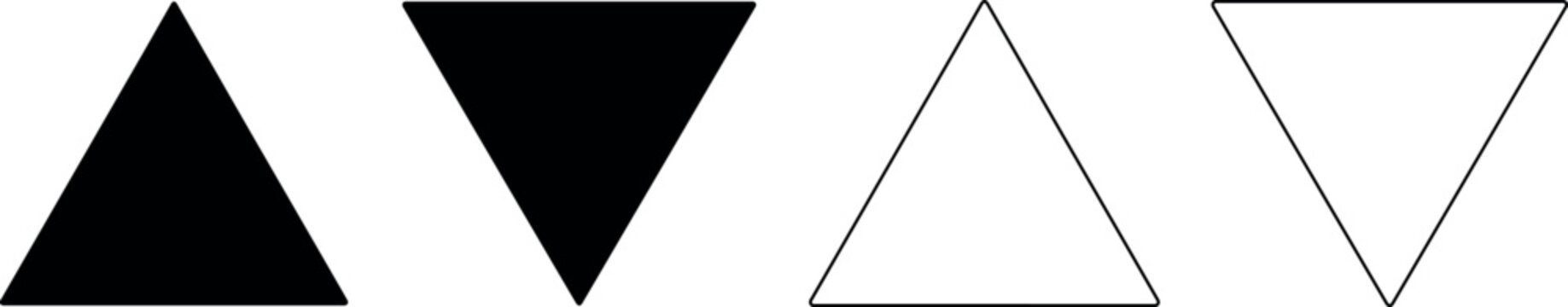 Four triangles, two solid black and two outlined white, arranged horizontally