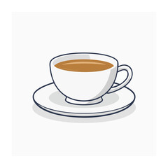 Fototapeta premium Minimalist coffee cup icon transparent background