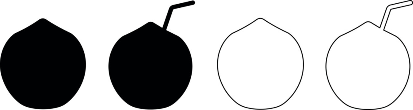 Vector coconut drink illustrations in various styles
