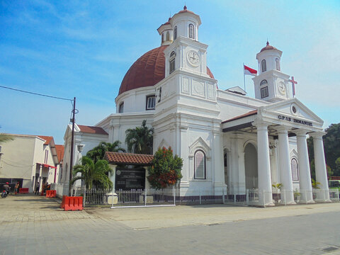 Blenduk Church (GPIB Immanuel): Historic Colonial Architecture with Red Dome in Old Town Semarang, Indonesia