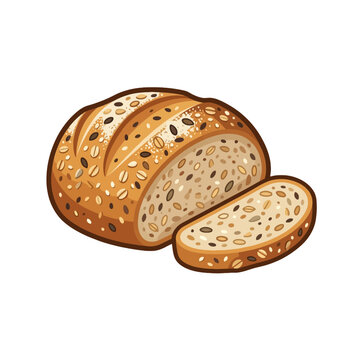 Fresh Multigrain Bread Loaf with Seeds and Crispy Crust