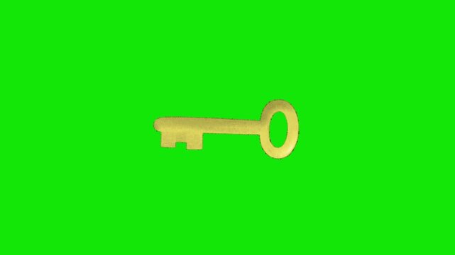 Golden Key Animation Green Background