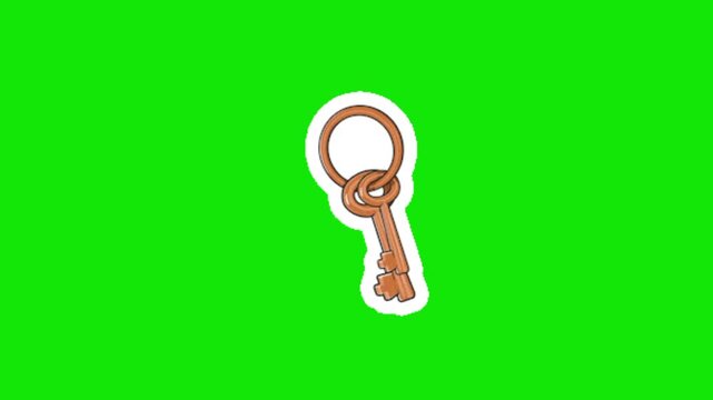 Golden Key Animation Green Background