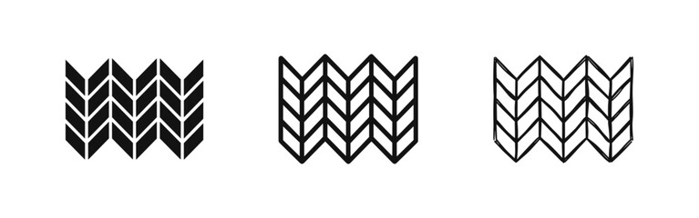 Fototapeta premium Folding Room Divider Screen Icon Set in Solid Outline and Hand Drawn Styles