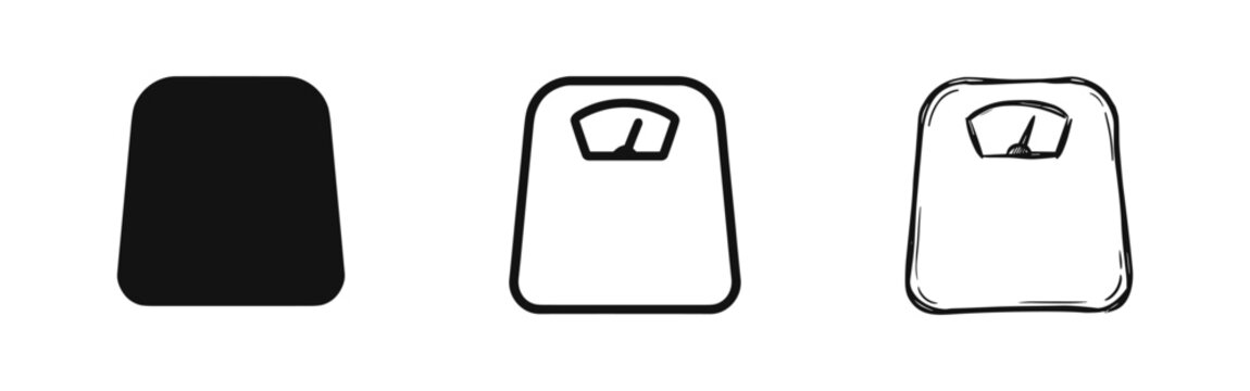 Weight Scale Icon Set for Health and Fitness Monitoring