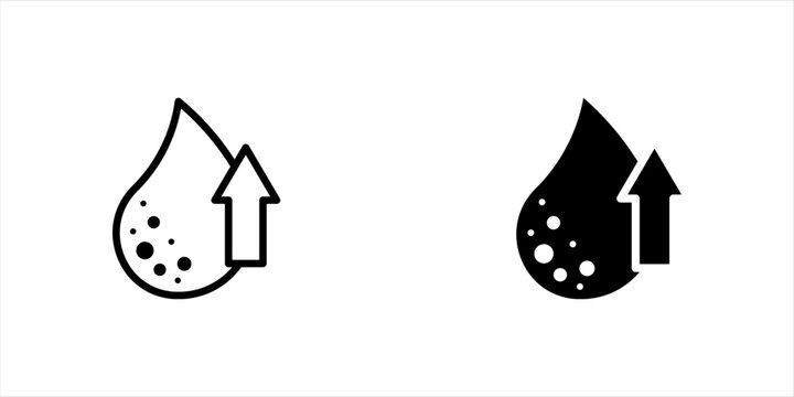 Blood Drop Increase Icon for Mobile Concept and Web Design, Blood Donation, Health Care and Medical Growth, White Background Vector Illustration EPS10