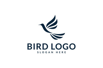Obraz premium abstract bird logo vector icon illustration, simple bird logo template
