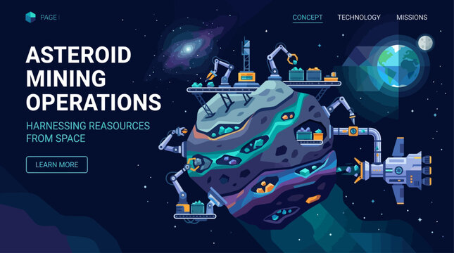 Futuristic Asteroid Mining Operation in Deep Space Harnessing Resources from Celestial Bodies for Future Exploration and Industry Victoria Day