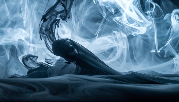 Smoke swirling in dark blue tones.