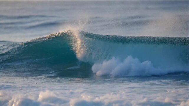 Ocean wave sea water splash foam surf power cinematic climate disaster background nature energy seascape dynamic shore coast horizon spray motion outdoor blue scenic sunrise twilight