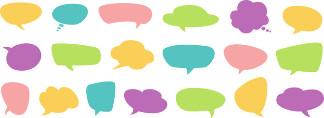 Fototapeta premium Colorful speech bubbles collection communication and dialogue graphic elements