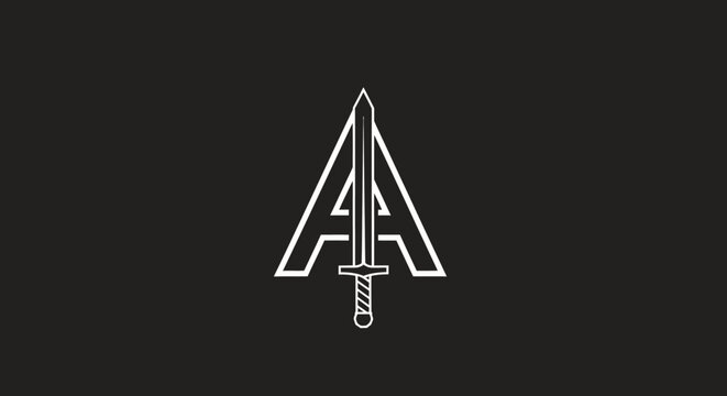Abstract geometric arrowhead or spearhead logo icon.