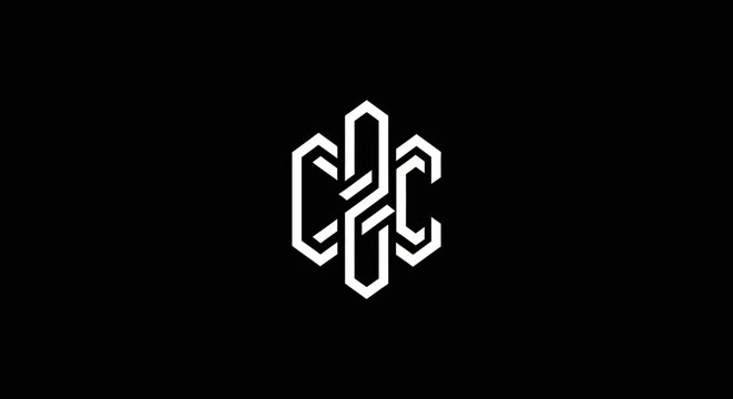 Abstract hexagonal interlocking line logo with geometric shapes.