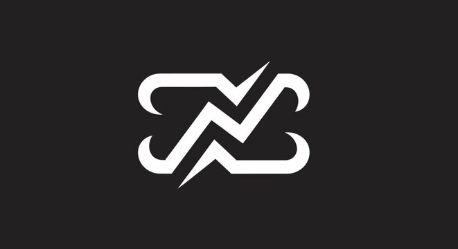 Abstract interlocking white geometric link logo design.
