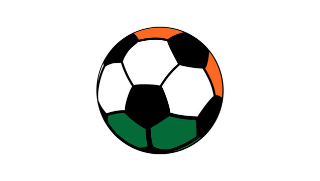 india football flag, color vector illustration