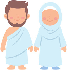 Obraz premium Hajj Pilgrimage Illustration