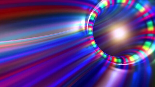 Abstract background with colorful lines and a glowing circle in the center.