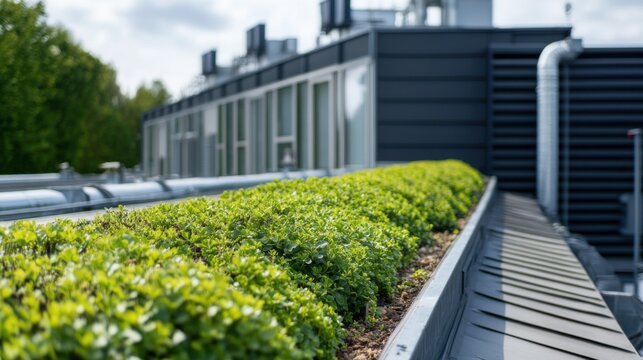 Green Roof Vegetation on Modern Urban Building