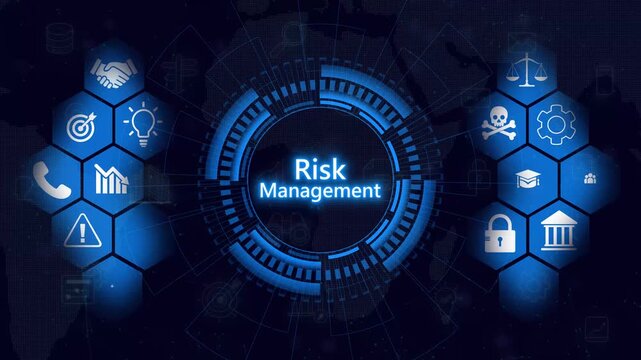 Risk management for business technology with AI tools concept. Businessman using a virtual software analyze risk management plans. UUID 4k on transparent.