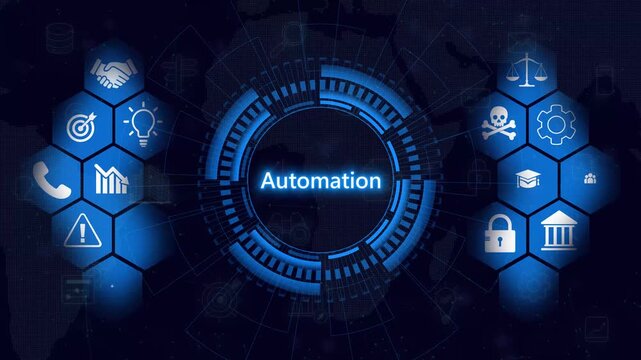 Planning marketing strategy. Marketing automation of business and industrial process concept. Business, Technology, Internet and networking concept. . 4K animated isolated on transparent background.