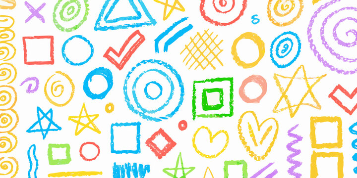 Hand Drawn Doodles And Geometric Shapes Colorful Vector Pattern