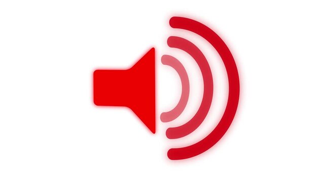 Speaker icon animated on, speaker volume animation, microphone, sound voice speaker icon animated optimized for audio UI and sound visualization black background 4k animation