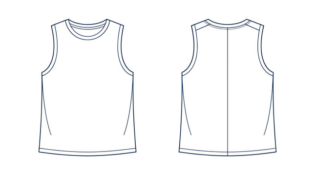 Sleeveless Tank Top Technical Sketch