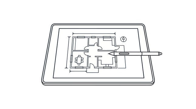 Tablet Floor Plan Vector Illustration