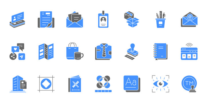 Brand Identity and Corporate Identity Icon Pack Vector Illustration