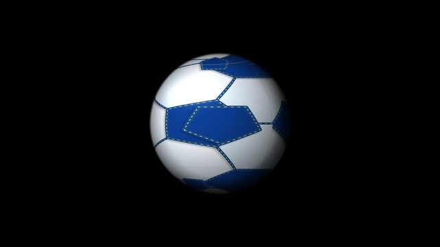 Spinning Stitched Soccer Ball 4K Animation on Black White and Green Chroma Key Backgrounds