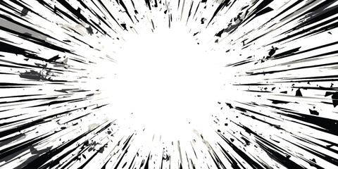 Black and white abstract comic book speed lines effect © md