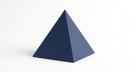 Fototapeta premium 3D Render of a Navy Blue Geometric Pyramid on White Background