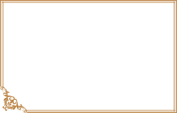 Luxury gold certificate border template featuring elegant floral corner ornaments and a classic decorative frame. Perfect for diplomas, awards, invitations, and formal recognition documents. 338