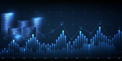 Naklejka premium Abstract world economic artwork and background for business financial and investment.Vector illustrations. 