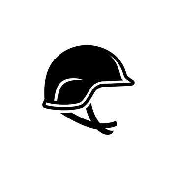 Black motorcycle safety helmet icon.