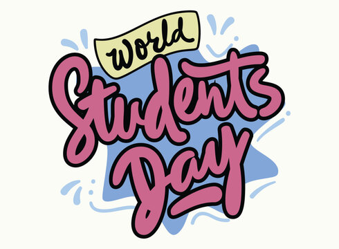 World students day typography graphic vector illustration
