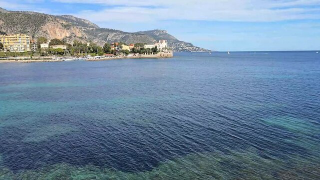 View of the Baie des Fourmis in Beaulieu-sur-Mer, on the French Riviera