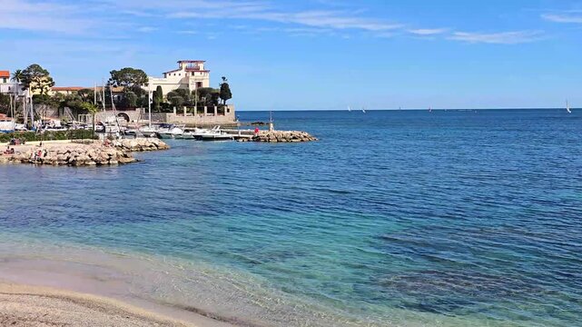 View of the Baie des Fourmis in Beaulieu-sur-Mer, on the French Riviera