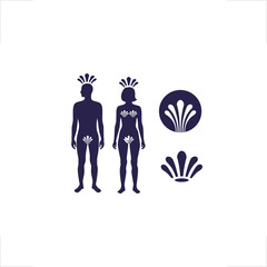 Fototapeta premium ethnic tribal human silhouette niche designed for the culture and wellness industry using a minimalist abstract style, highly versatile for community brand identity, medical symbol, and spa emblem